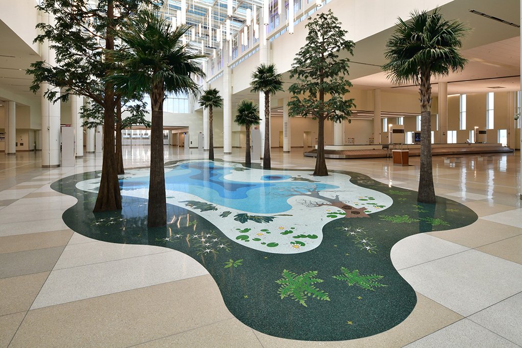 shopping mall inorganic terrazzo