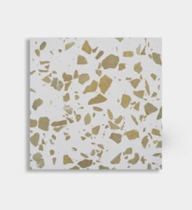 beige white epoxy terrazzo