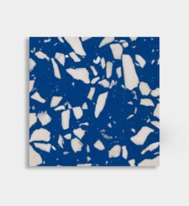 white blue epoxy terrazzo