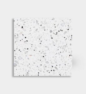 white black epoxy terrazzo