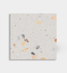 white yellow red epoxy terrazzo