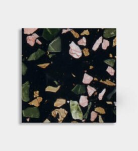 black pink green yellow epoxy terrazzo