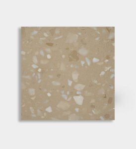 yellow beige white inorganic terrazzo